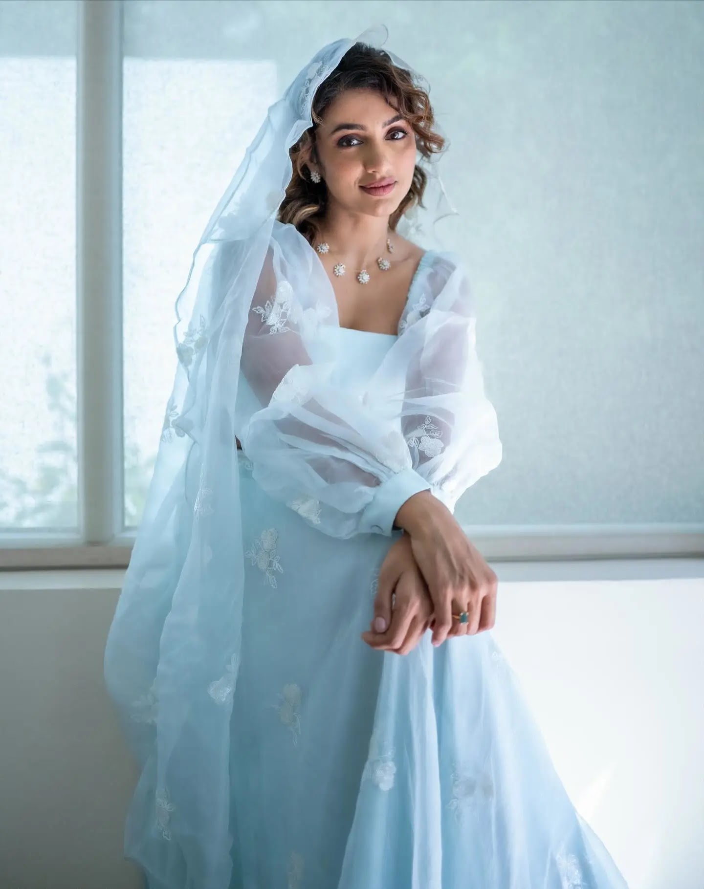 Tejaswi Madivada In Beautiful Blue Lehenga Choli - Image 1