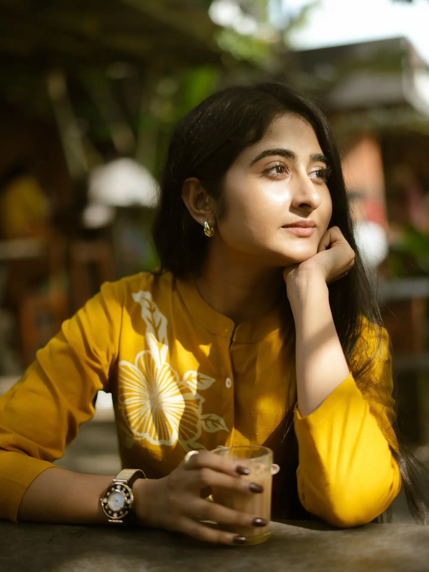 Telugu TV Actress Krishna Priya Nair Stills In Yellow Dress - Image 1