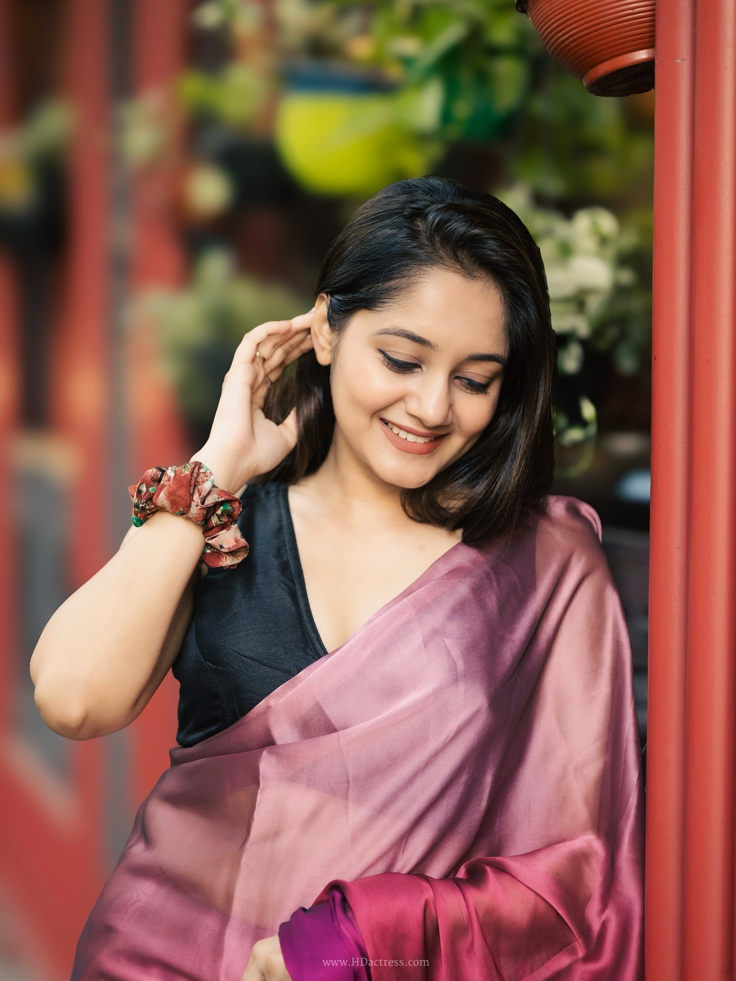 Moumita Ombre Satin Saree Latest Pics