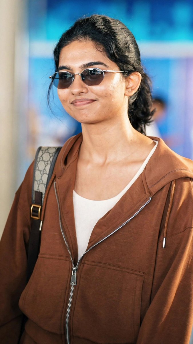 Mamitha Baiju with her simple looks spotted at Hyderabad airport ahead of the #VishwanthAndSons pre release event. ❤️ #MamithaBaiju