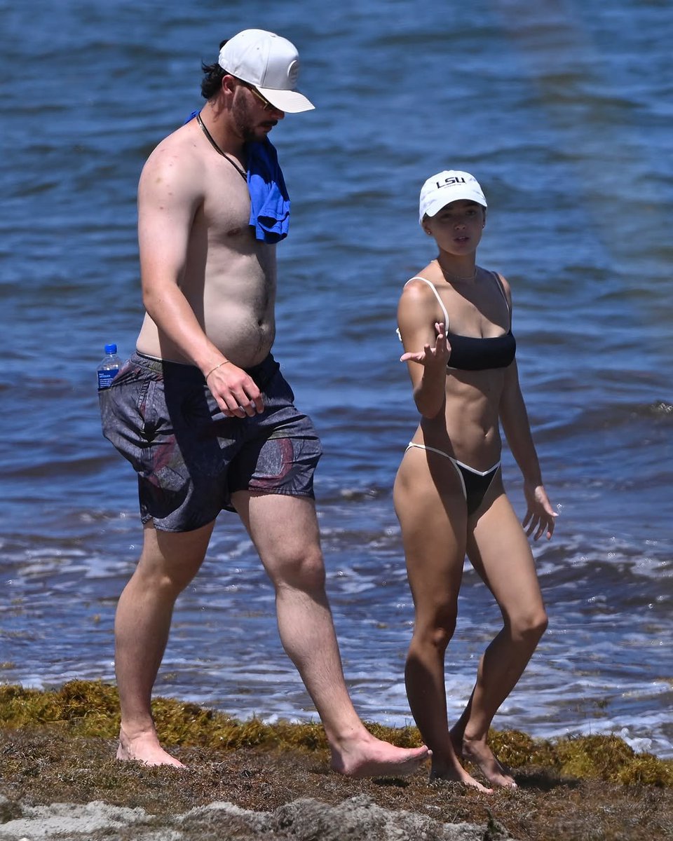 Pinned: Pittsburgh Pirates pitcher Paul Skenes and his girlfriend, social media personality and actress Livvy Dunne, enjoying a beach day together in Miami, Florida.
