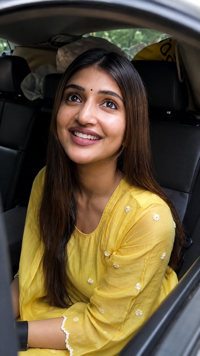 Sreeleela in a cute look got stuck between the cameras and fans but still she is happy to pose. ❤️ #Sreeleela