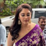 Surabhi comes in a saree look for the Rambai Oorvasi Menaka teaser launch event. ❤️ #Surabhi
