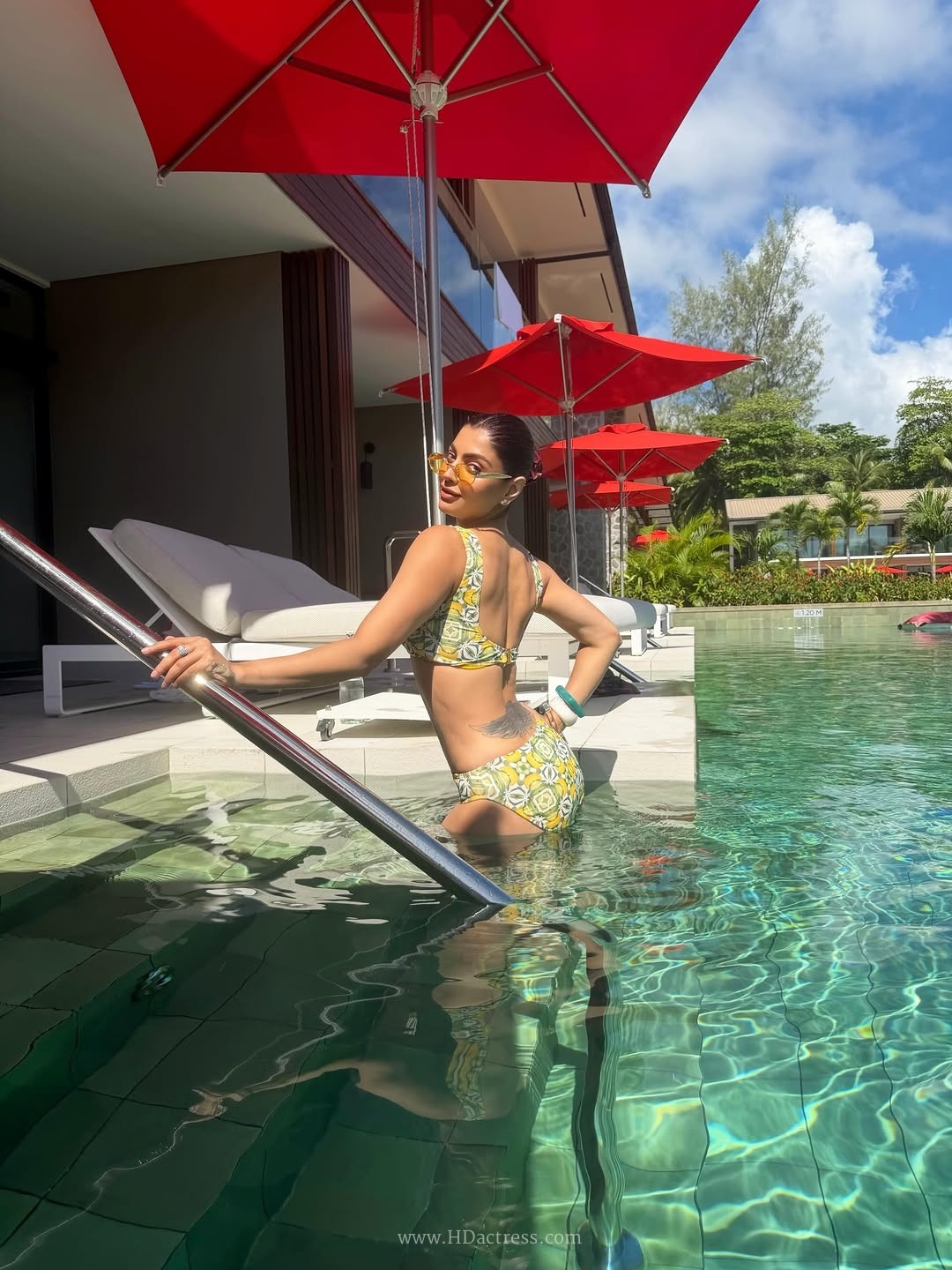 Akanksha Puri Sizzles In Two Piece Bikini Suit – Pool Side Photoshoot - Image 2 Akanksha Puri Sizzles In Two Piece Bikini Suit – Pool Side Photoshoot - Image 2