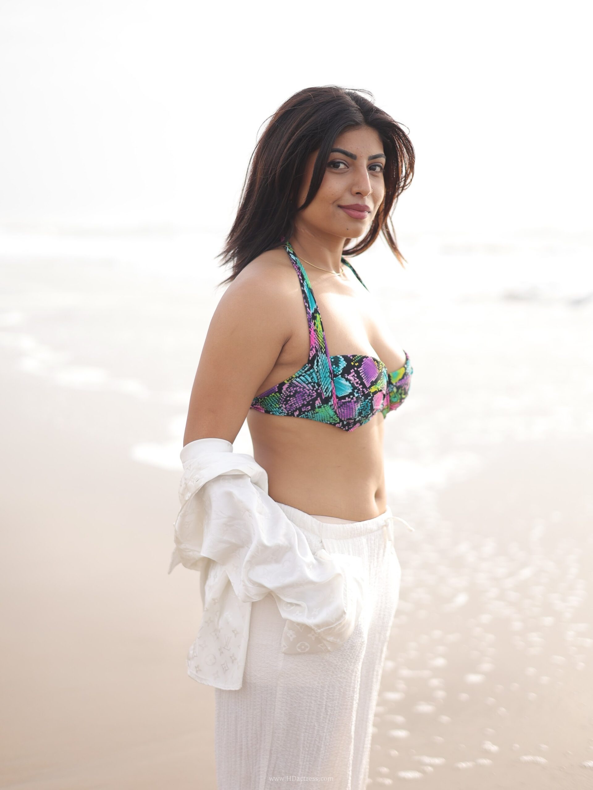 Viral Shyamal Dattaraj Sexy Bikini Pics in Vibrant Multi-Colored Patterned Top