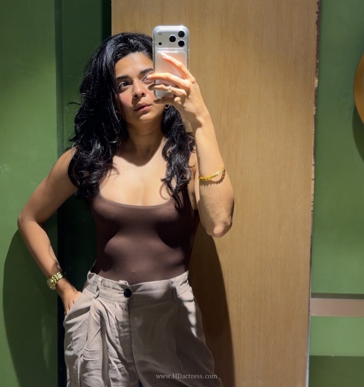Mithila Palkar Stuns in a Deep Scoop-Neck Bodysuit Selfie