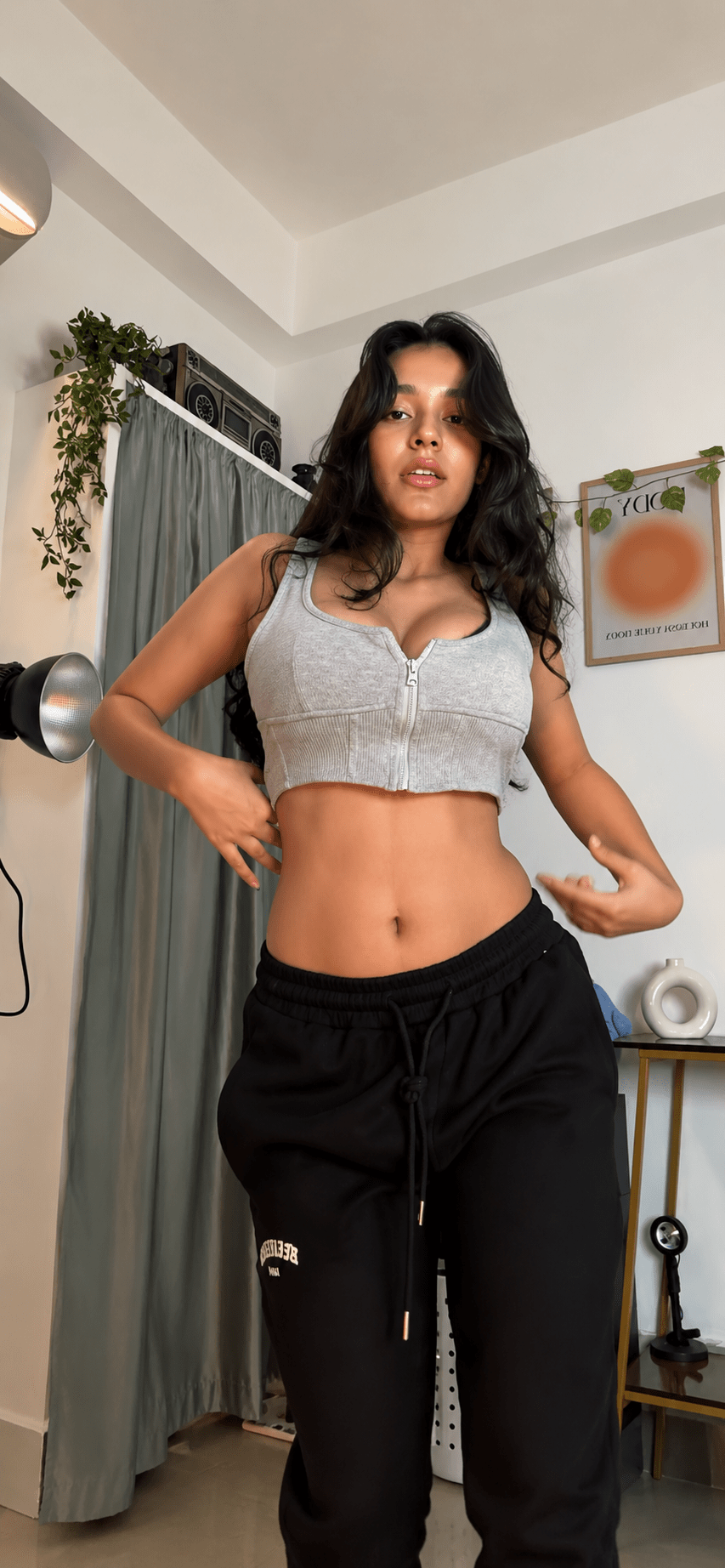 Subhashree Sahu showing an exclusive sexy tease portrait for Instagram subscribers