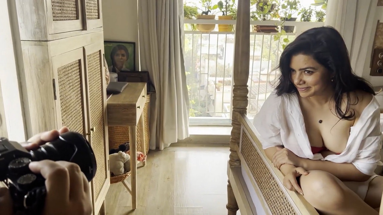 Rajshri Deshpande Stuns in Open White Shirt and Red Lingerie Look