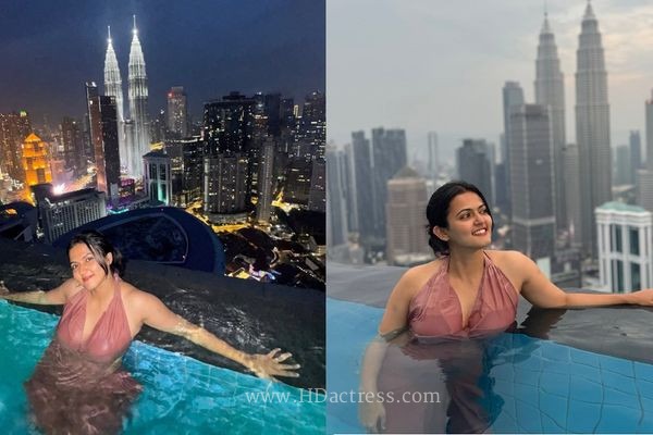 Aparna Das Beast Actress Turns Up Heat with Dramatic Plunging Neckline Swimsuit Photos from Malaysia Trip