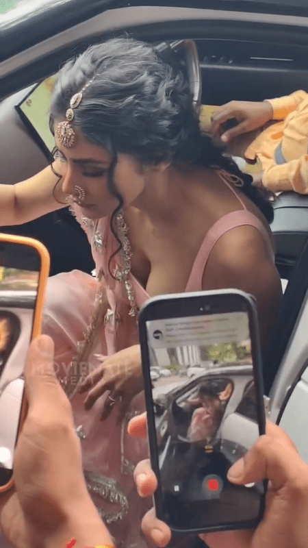 Mouni Roy Paparazzi Moment Bold Low-Cut Outfit Captured on Camera