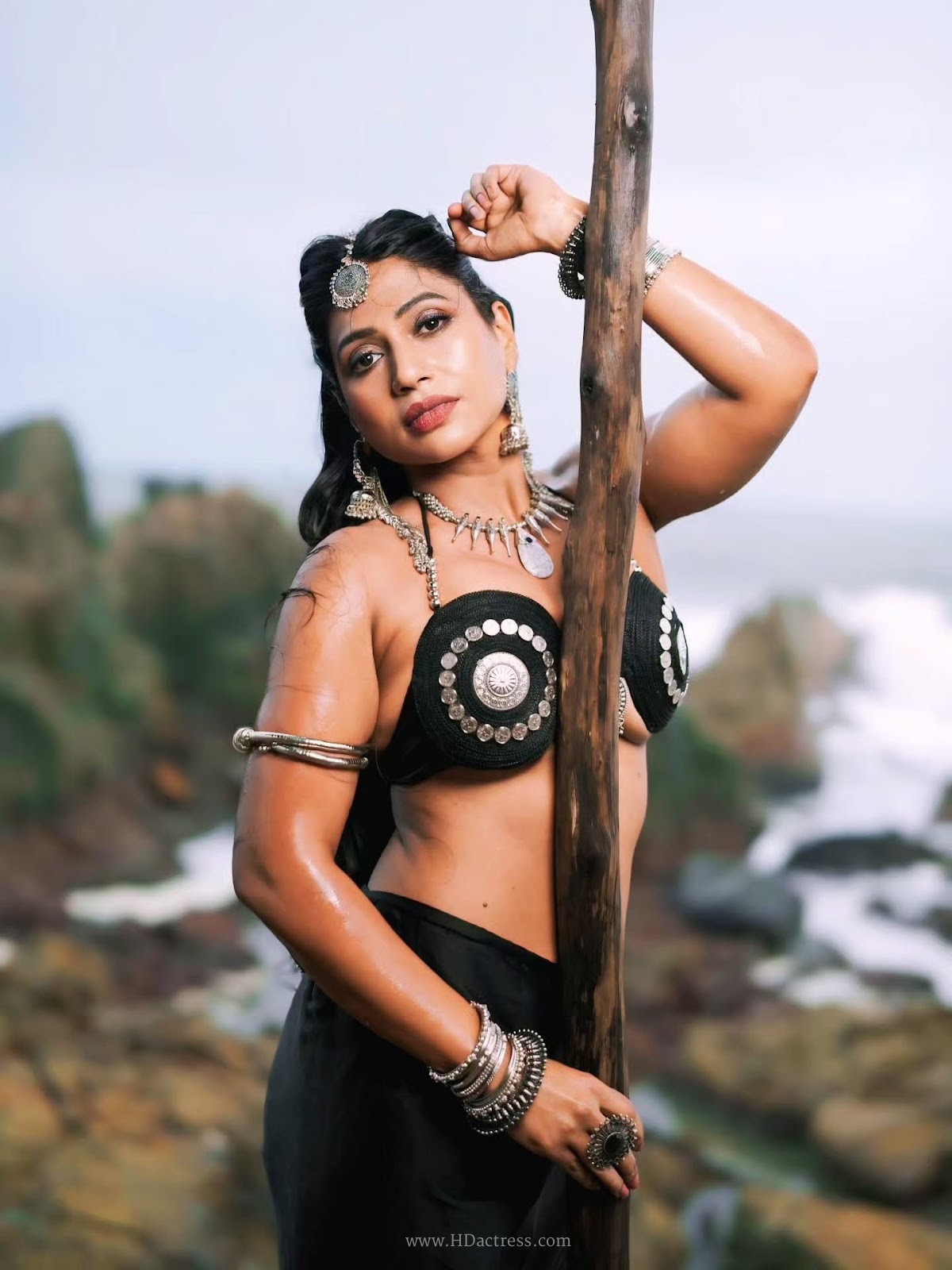 Rashmi Chatterjee wearing black tribal inspired resort wear Rashmi Chatterjee wearing black tribal inspired resort wear