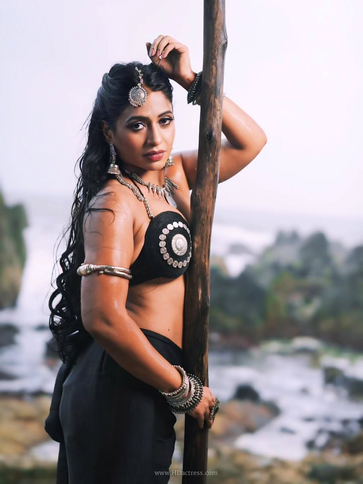 Rashmi Chatterjee wearing black tribal inspired resort wear Rashmi Chatterjee wearing black tribal inspired resort wear