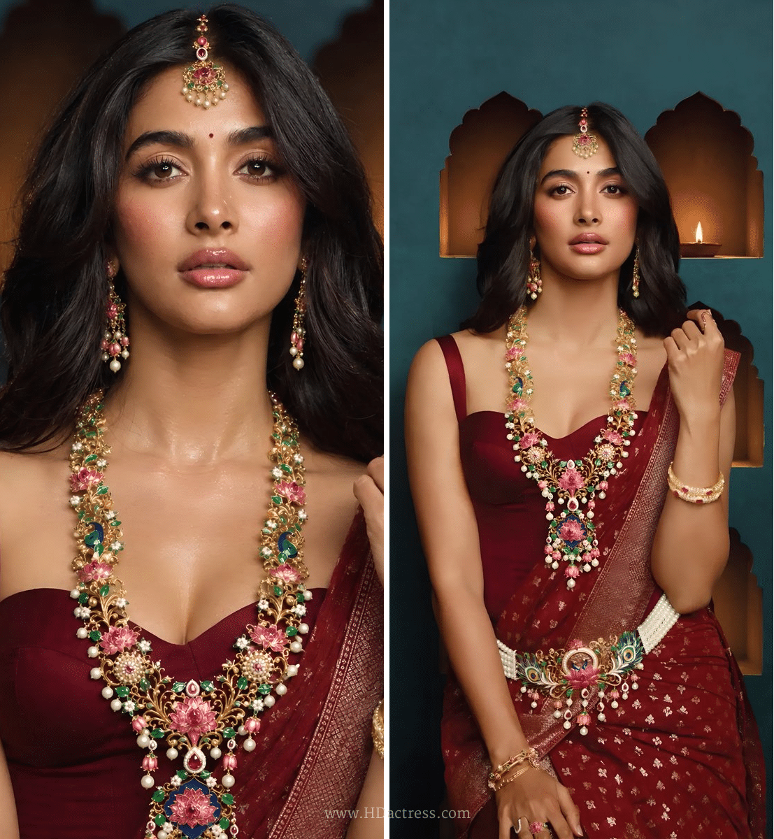Pooja Hegde’s Hottest Corset-Style Sleeveless Blouse Moment,Lips And Eyes