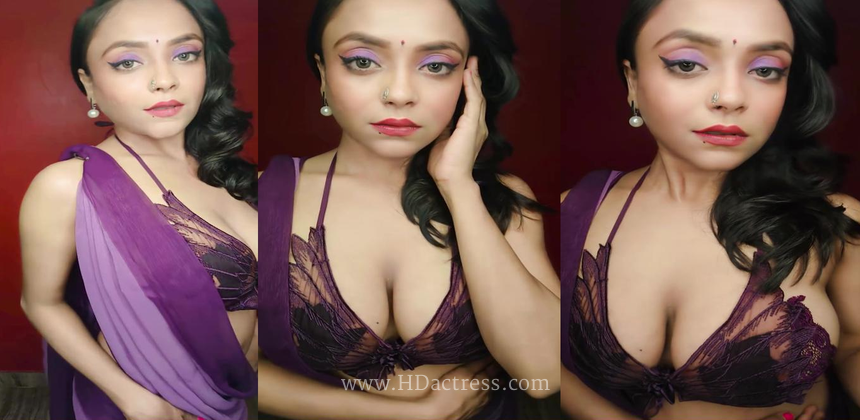 Nehal Vadoliya Exposing Saree with Bra Blouse – Hottest Desi Photos of the Year