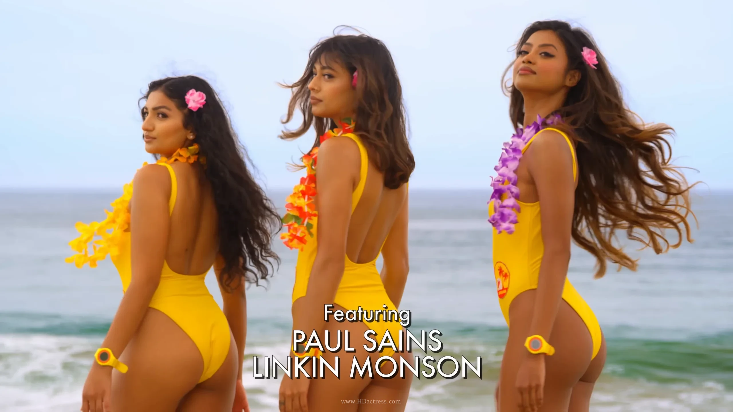 Asmita Kumari sexy swimsuit beach pose, Mira Patel hot lifeguard body, Shaun Romy wet bikini BTS, Definitely Not Bombaywatch models trio, glamorous Indian Nepali models photoshoot, SlickforceTV beach rescue scene, curvy figures in red swimsuits, behind the scenes candid shots
