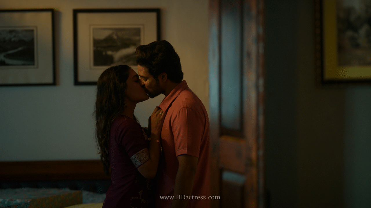 Saniya Iyappan looking straight into the camera after her viral kiss moment, radiant and bold  

