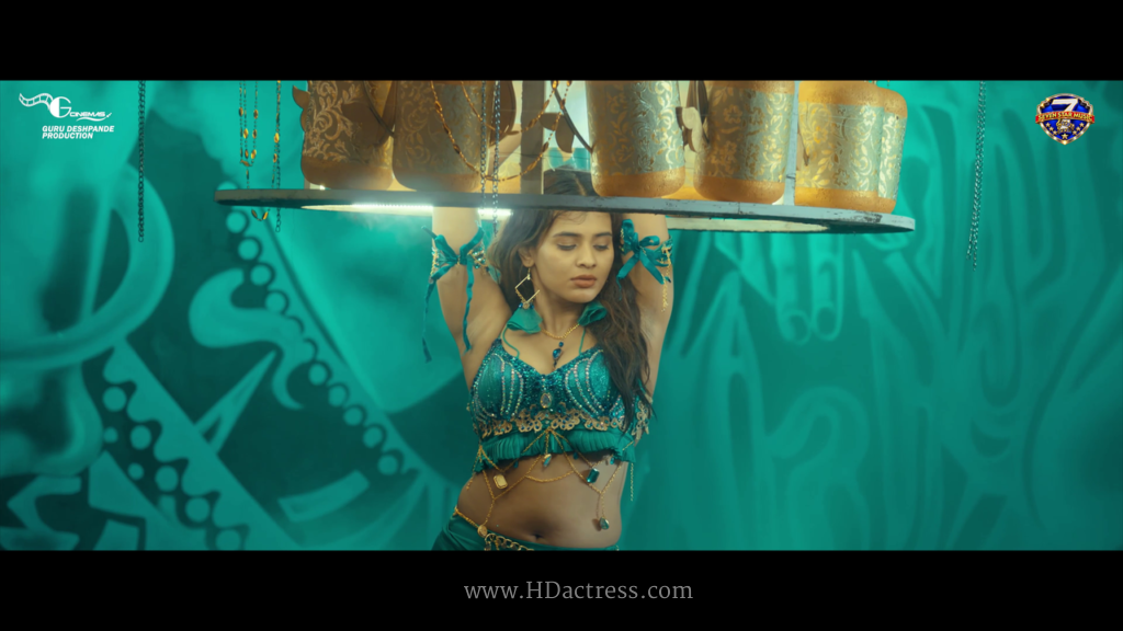 Hebah Patel thigh high slit, navel flaunt, Ramarasa hot pics, curves on display, glamorous actress photoshoot