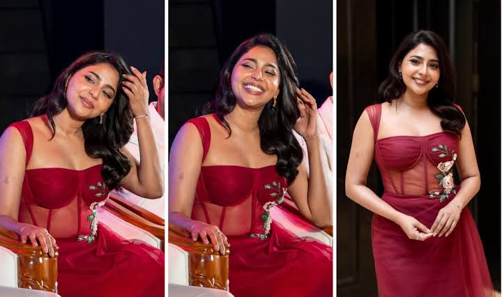 Aishwarya Lekshmi’s Boldest Look in Wine-Toned See-Through Gown